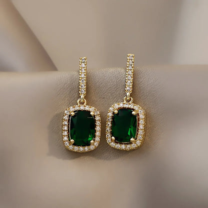 Korea Geometric Alloy Rhinestone Earrings