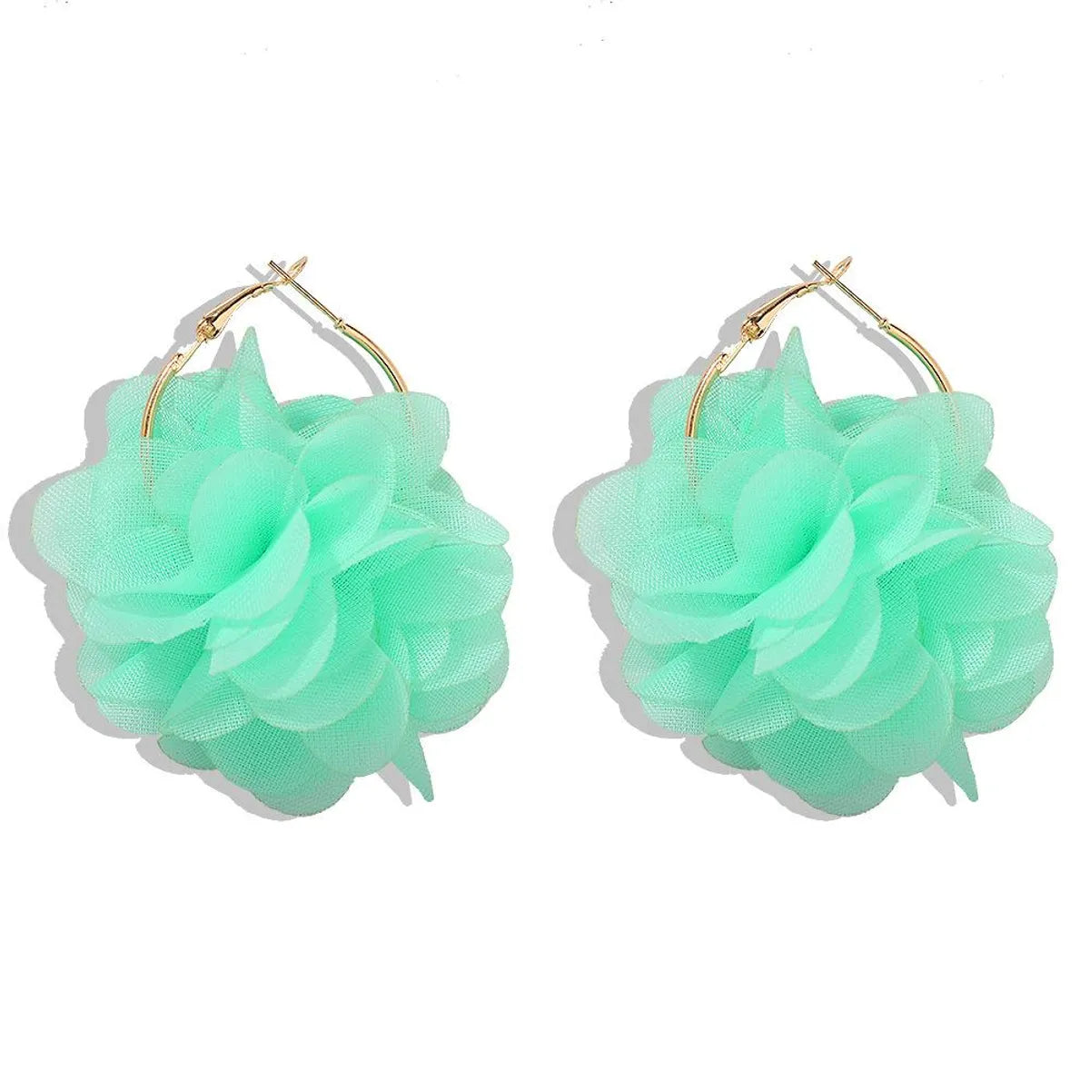 Korea New Fashion Hard Yarn Flower Earrings Exquisite Ear Jewelry Wholesale