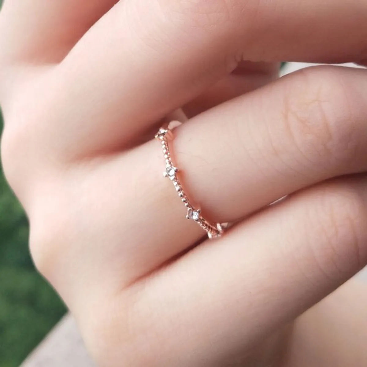 Korea Simple Style 4 Small Broken Diamonds Exquisite Ring Jewelry Wholesale Gooddiy