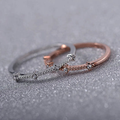 Korea Simple Style 4 Small Broken Diamonds Exquisite Ring Jewelry Wholesale Gooddiy