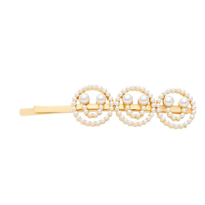 Korean Alphabet Pearl Alloy Hair Accessories Nhdp150121