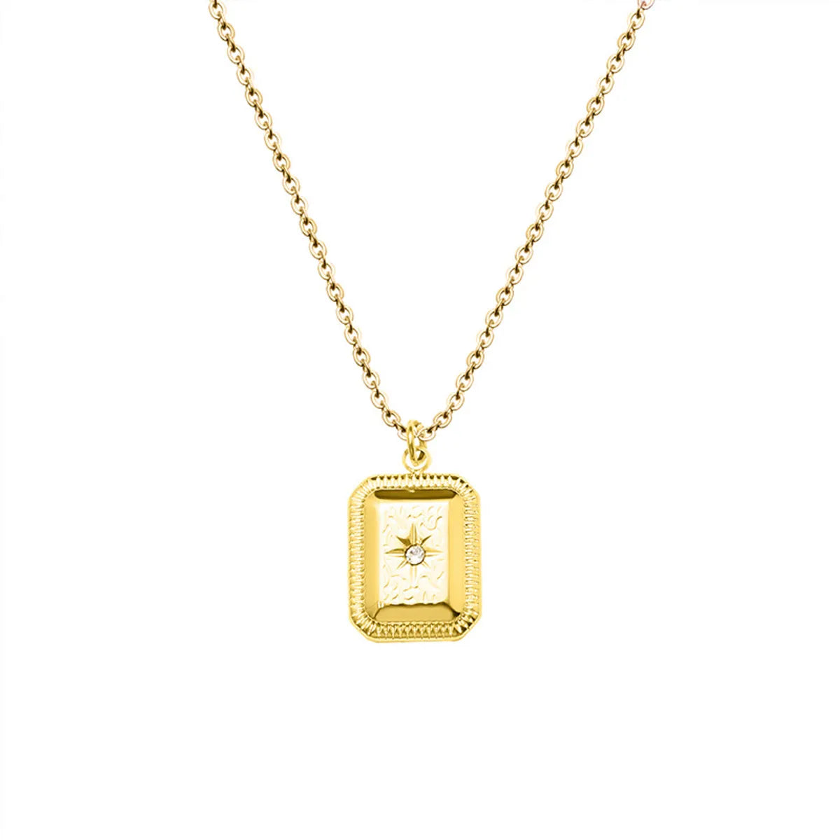 Wholesale Jewelry French Style Geometric 304 Stainless Steel 18K Gold Plated Plating Necklace