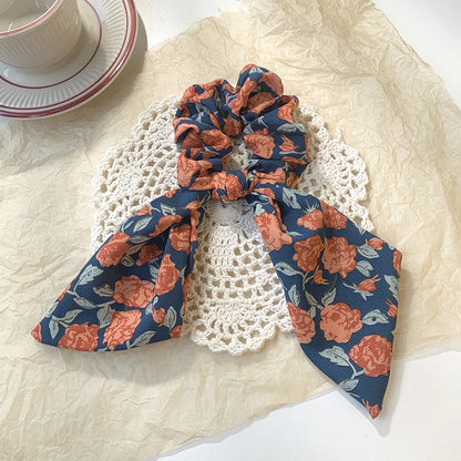 Korean Bowknot Floral Ribbon Hair Scrunchies