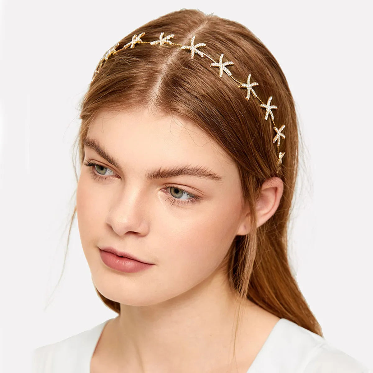 Korean Bridal Star Rhinestone Ribbon Hairband Wedding Headwear Ear Clip Set