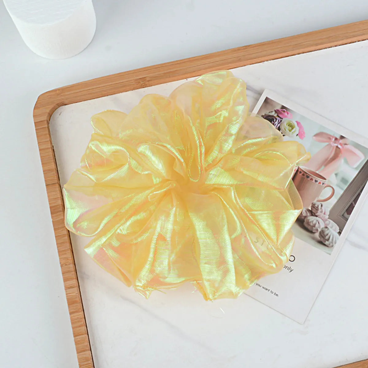 Korean Bright Silk Organza Hair Scrunchies