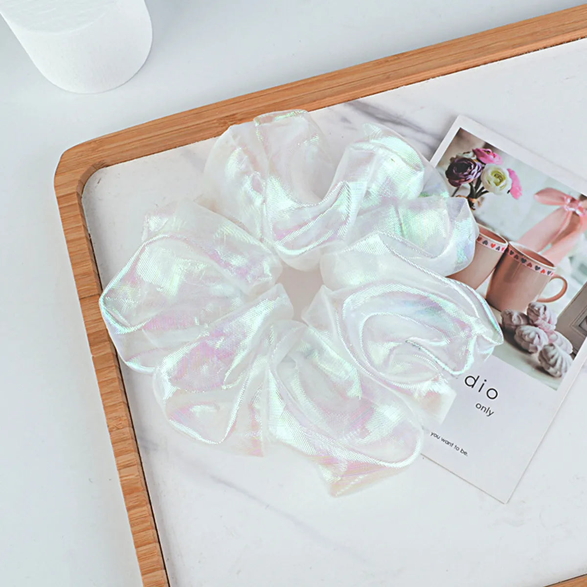 Korean Bright Silk Organza Hair Scrunchies