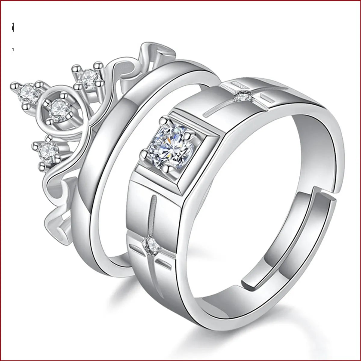 Korean Couple Ring Men And Women Crown Copper Ring Wholesale