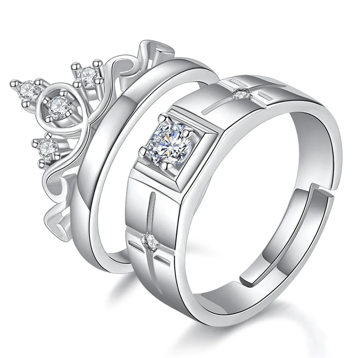 Korean Couple Ring Men And Women Crown Copper Ring Wholesale