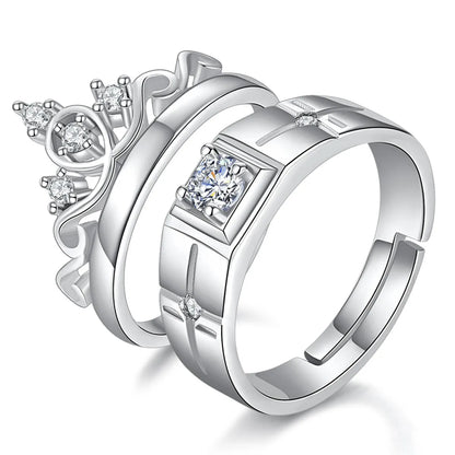 Korean Couple Ring Men And Women Crown Copper Ring Wholesale