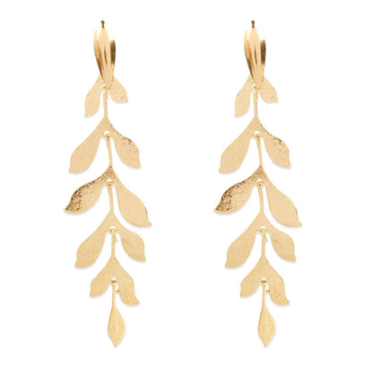 Korean Creative Alloy Willow Leaf Multi-layer Long Earrings Wholesale Gooddiy