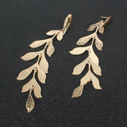 Korean Creative Alloy Willow Leaf Multi-layer Long Earrings Wholesale Gooddiy