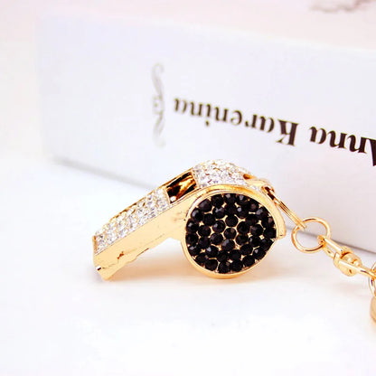 Korean  Creative Craft Small Gifts Diamond-Studded Whistle Keychain