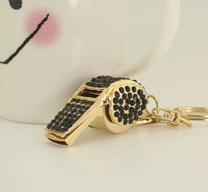 Korean  Creative Craft Small Gifts Diamond-Studded Whistle Keychain