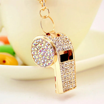 Korean  Creative Craft Small Gifts Diamond-Studded Whistle Keychain