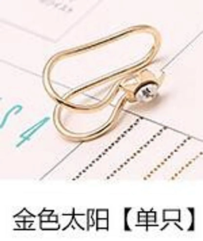 Korean Creative Pearl Earrings Temperament Single Diamond Star Ear Clip U-Shaped Ear Clip Single Set