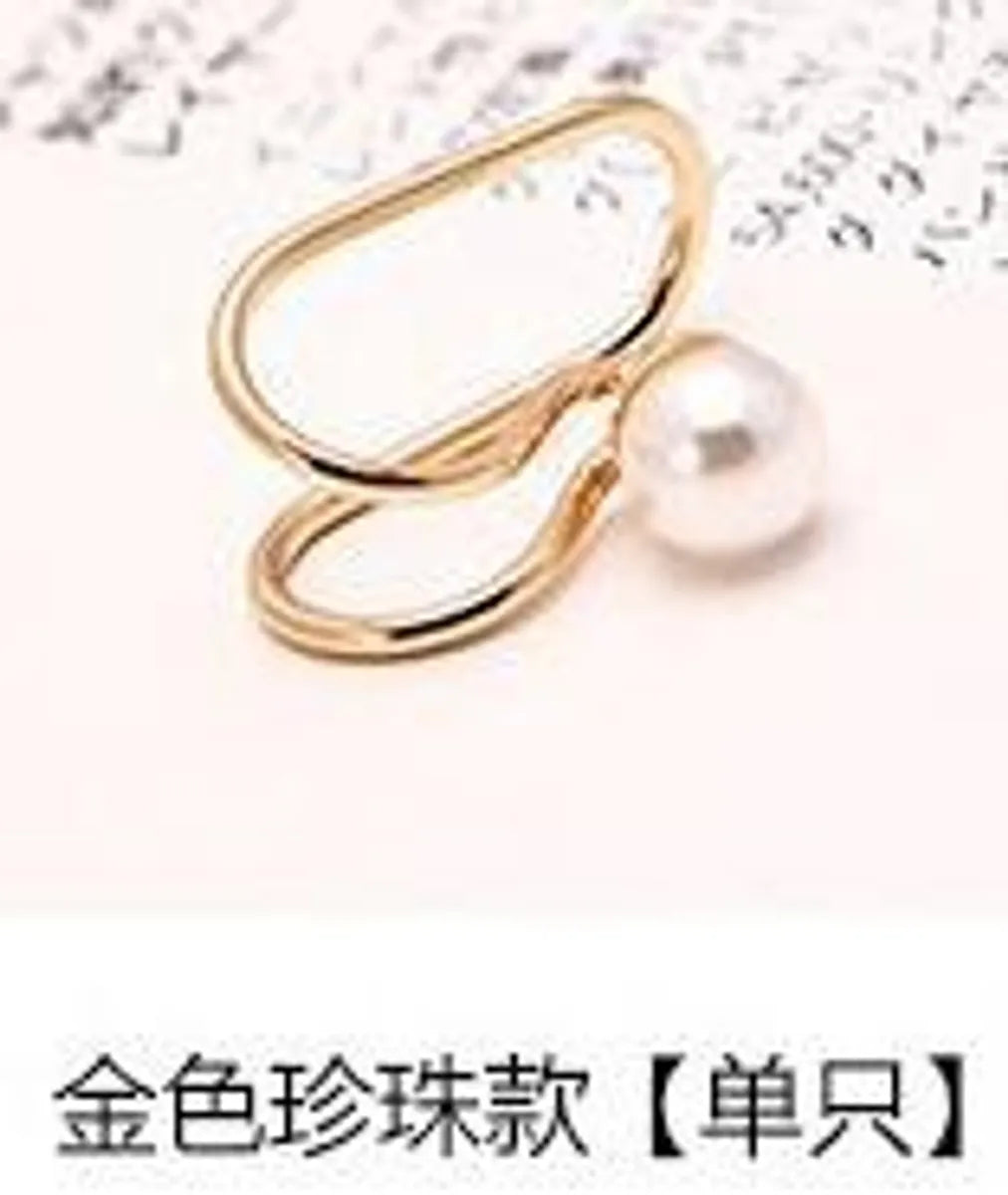 Korean Creative Pearl Earrings Temperament Single Diamond Star Ear Clip U-Shaped Ear Clip Single Set