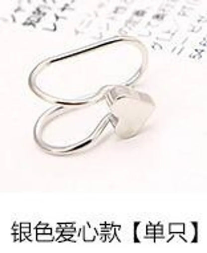 Korean Creative Pearl Earrings Temperament Single Diamond Star Ear Clip U-Shaped Ear Clip Single Set