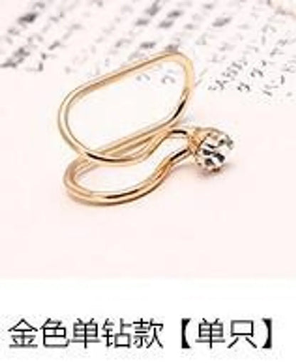 Korean Creative Pearl Earrings Temperament Single Diamond Star Ear Clip U-Shaped Ear Clip Single Set