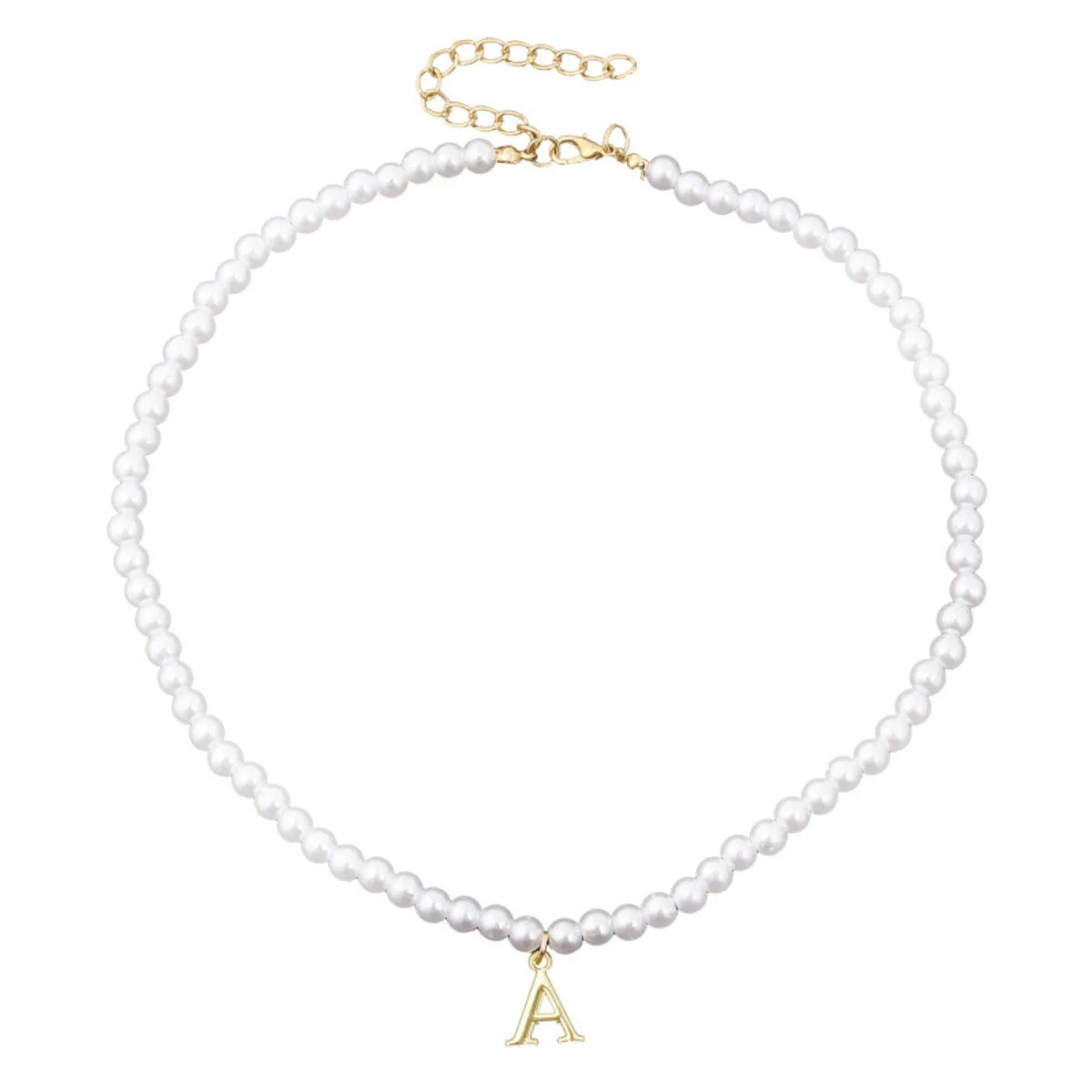 Korean Cute Letter A Pearl Necklace