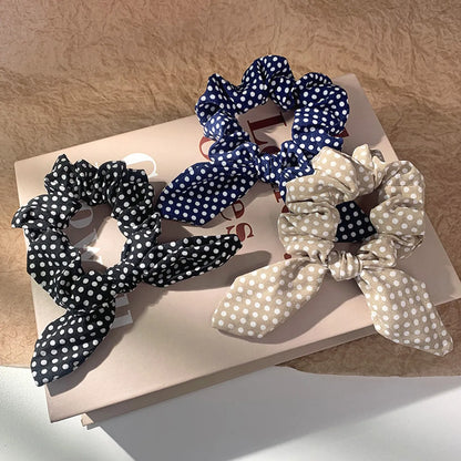 Korean Dots Bow Hair Scrunchies