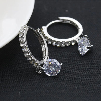 Korean Earrings Hearts And Arrows Zircon Earrings Full Diamond Crystal Earrings Wholesale