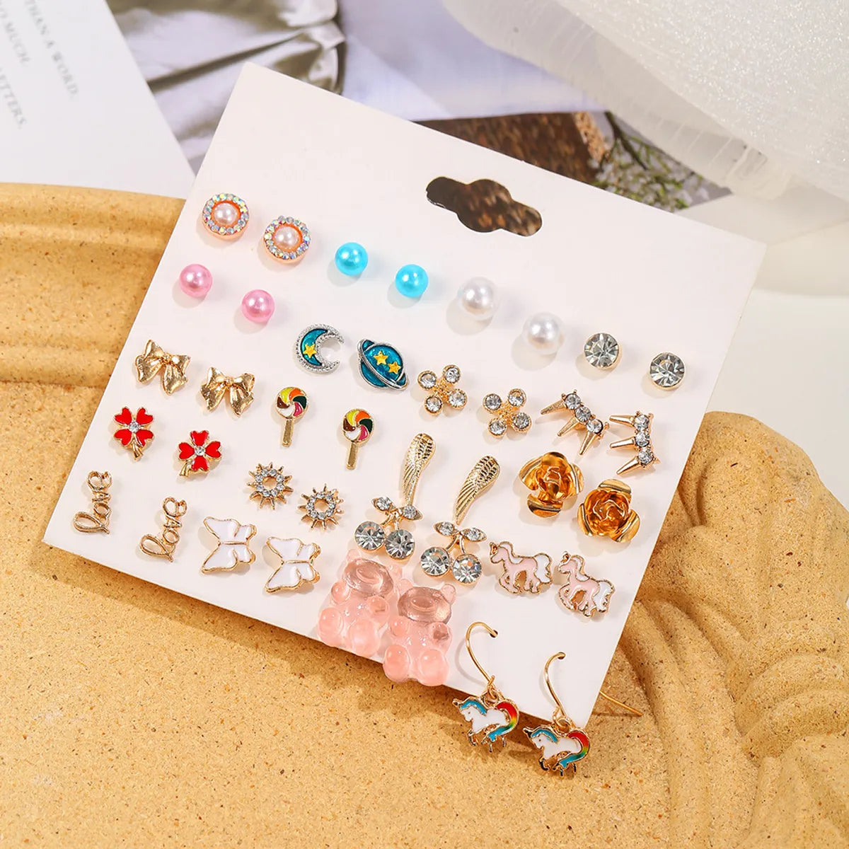 Korean Fashion 20 Pairs Of Earrings Set  Butterfly Earrings Wholesale