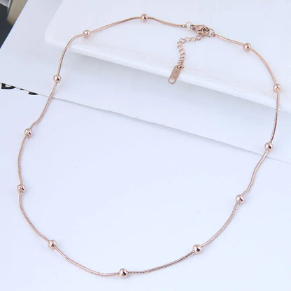 Korean Fashion Beaded Titanium Steel Necklace