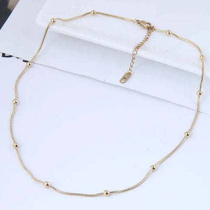 Korean Fashion Beaded Titanium Steel Necklace