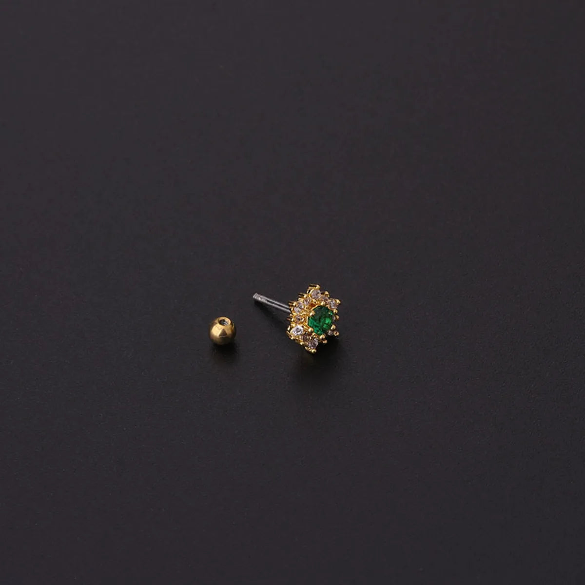 Korean Fashion Color Zircon Fine Needle Stainless Steel Screw Earrings Wholesale Gooddiy