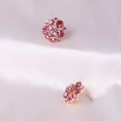 Retro Geometric Diamond Alloy Artificial Gemstones Earrings Ear Studs