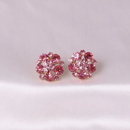 Retro Geometric Diamond Alloy Artificial Gemstones Earrings Ear Studs