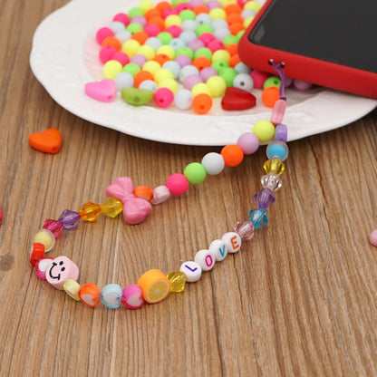 Korean Fashion Flower Smiling Face Pearl Anti-Lost Mobile Phone Lanyard