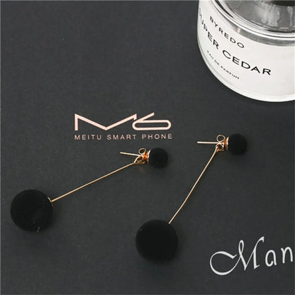 Korean Fashion Hair Ball Earrings