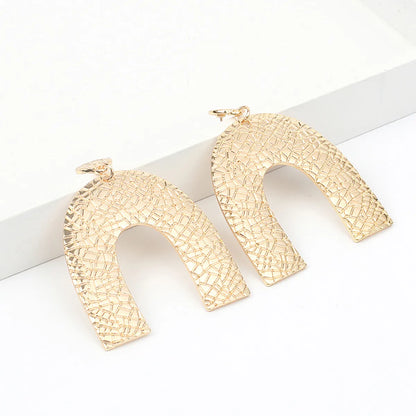 Korean Fashion New Geometric U-shaped Big Long Earrings