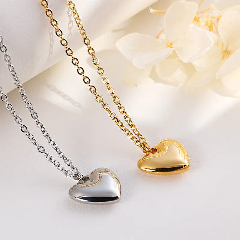 Heart 18K Gold Plated Titanium Steel Wholesale