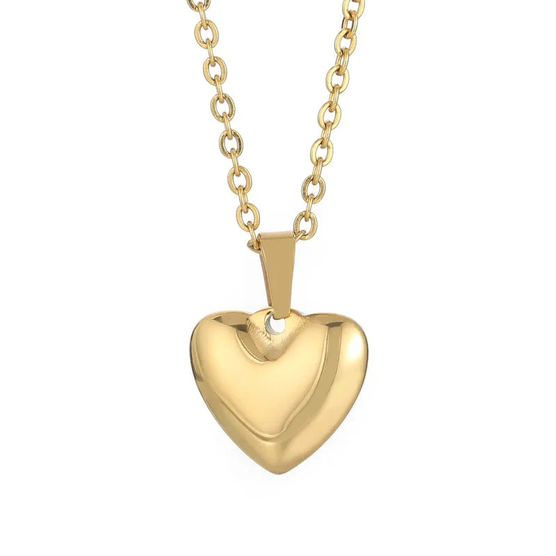 Heart 18K Gold Plated Titanium Steel Wholesale