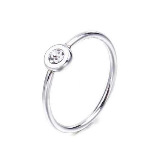 Korean Fashion Stainless Steel Rose Gold Index Finger Ring Tail Zircon Ultra-fine Single Ring