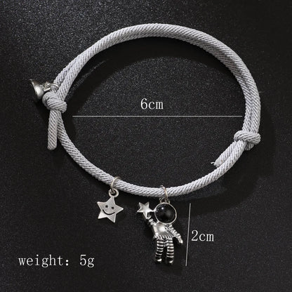 Korean Fashion Star Picking Astronaut Bracelet Couple Suction Stone A Pair Of Jewelry