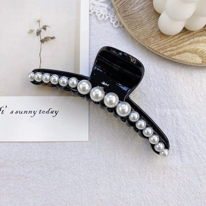 Korean Fashion Style Pearl Hairpin Big Hair Grabbing Clip Plate Hair Ponytail Small Hair Claw Wholesale Nihaojewelry