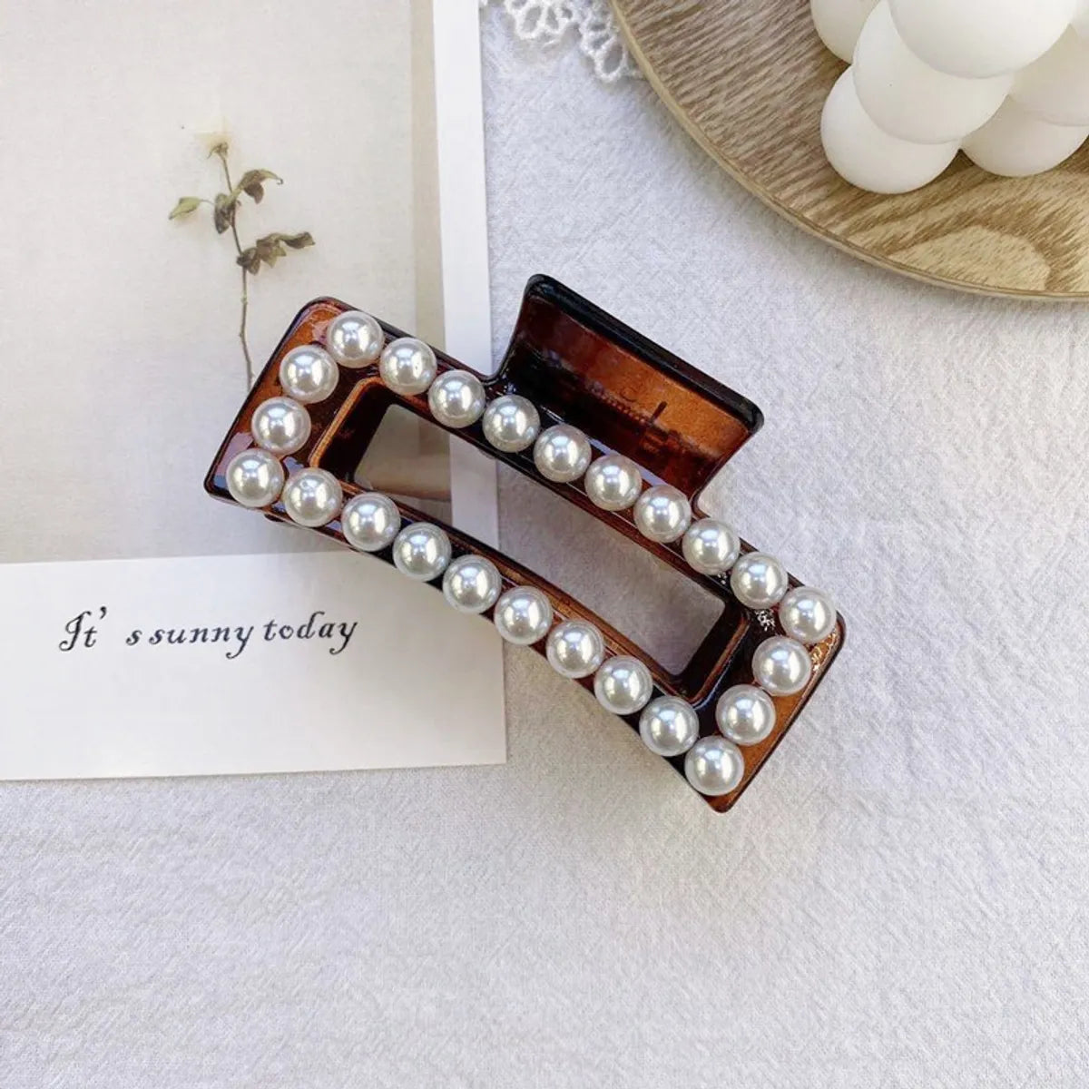 Korean Fashion Style Pearl Hairpin Big Hair Grabbing Clip Plate Hair Ponytail Small Hair Claw Wholesale Nihaojewelry