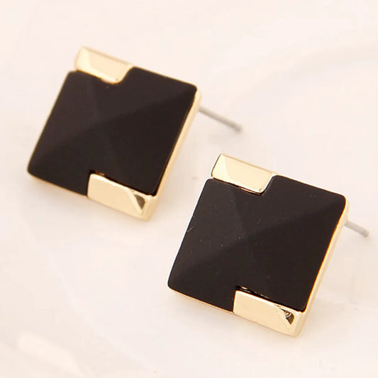 Korean Fashion Sweet Ol Metal Black Square Earrings Yiwu Nihaojewelry Wholesale