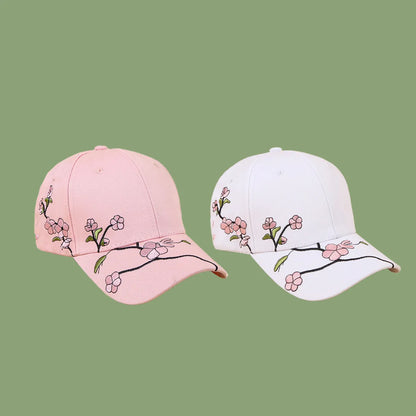 Korean Fashion Wild Embroidery Plum Baseball Cap