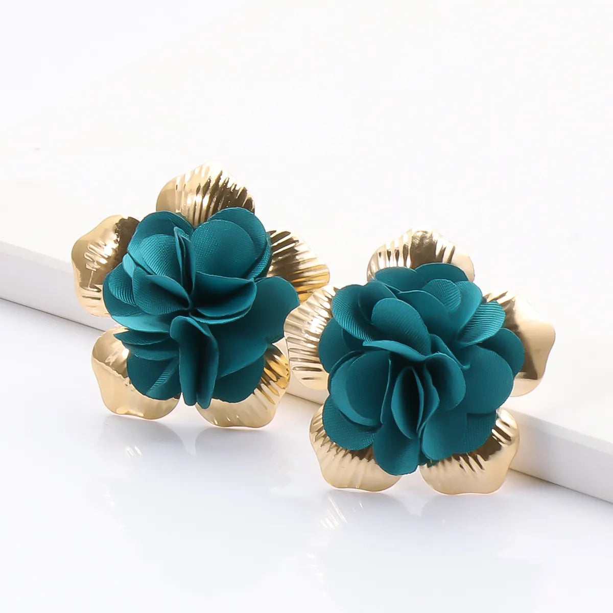 Korean Flower Cloth Earrings Wholesale