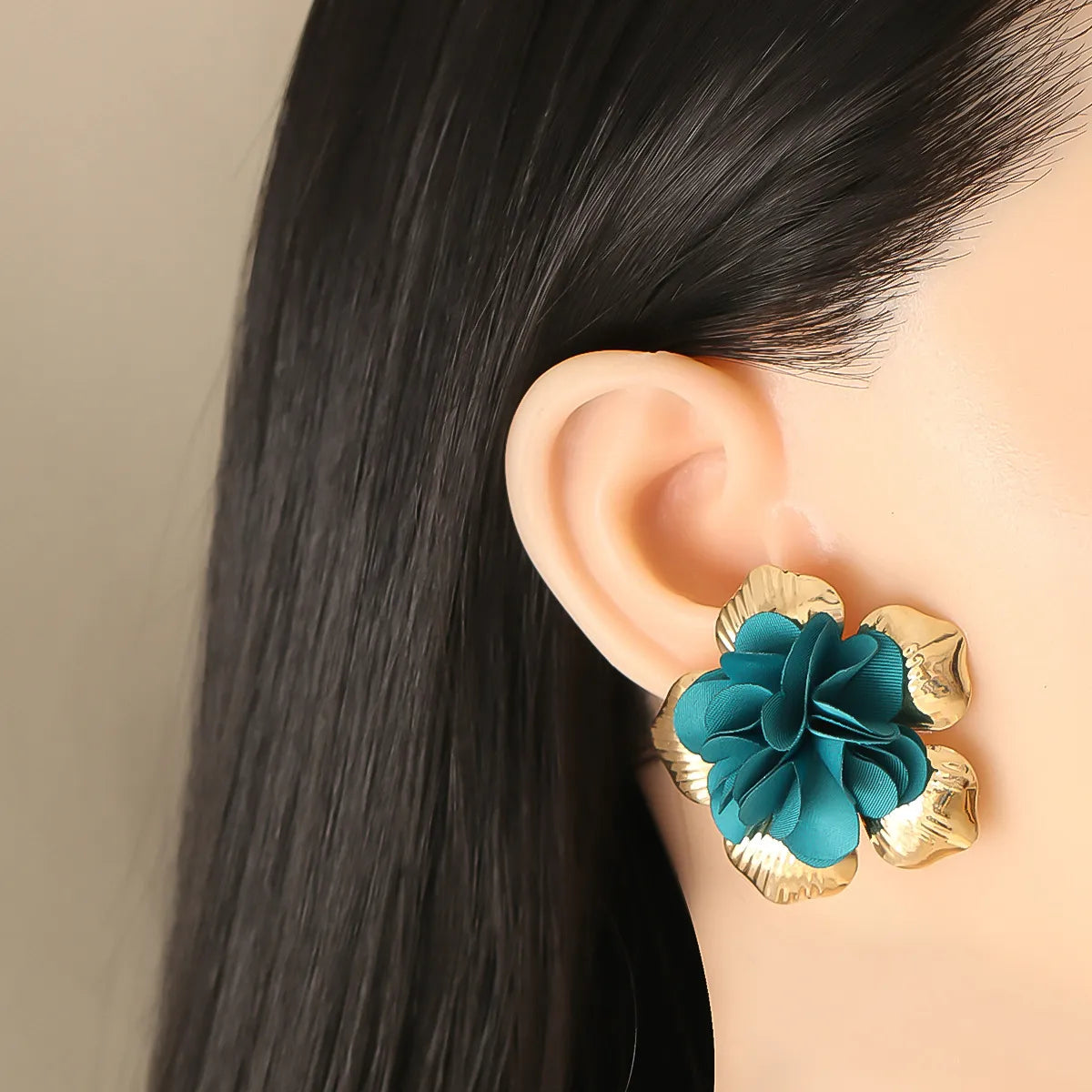 Korean Flower Cloth Earrings Wholesale