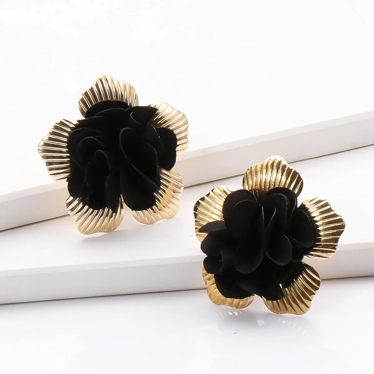 Korean Flower Cloth Earrings Wholesale