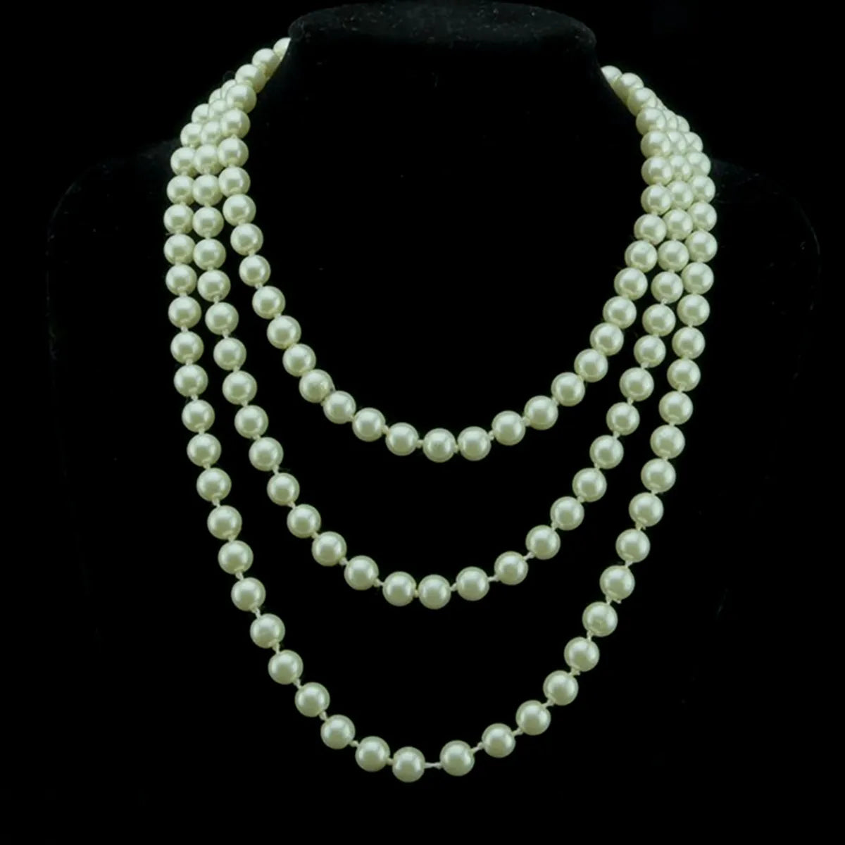 Korean Geometric Pearl Chain Necklace