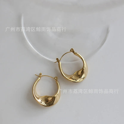 Korean Geometric Rotating Titanium Steel Earrings