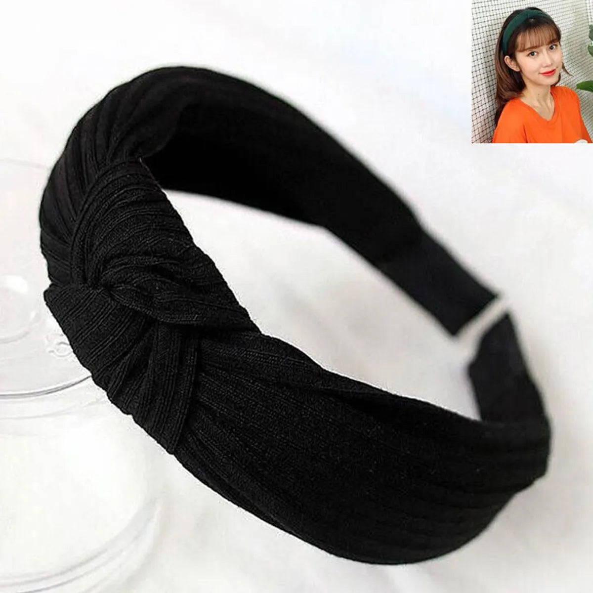 Korean Hair Accessories Headdress Knitted Solid Color Fabric Cross Knotted Headband Headband Head Buckle Ladies Headband