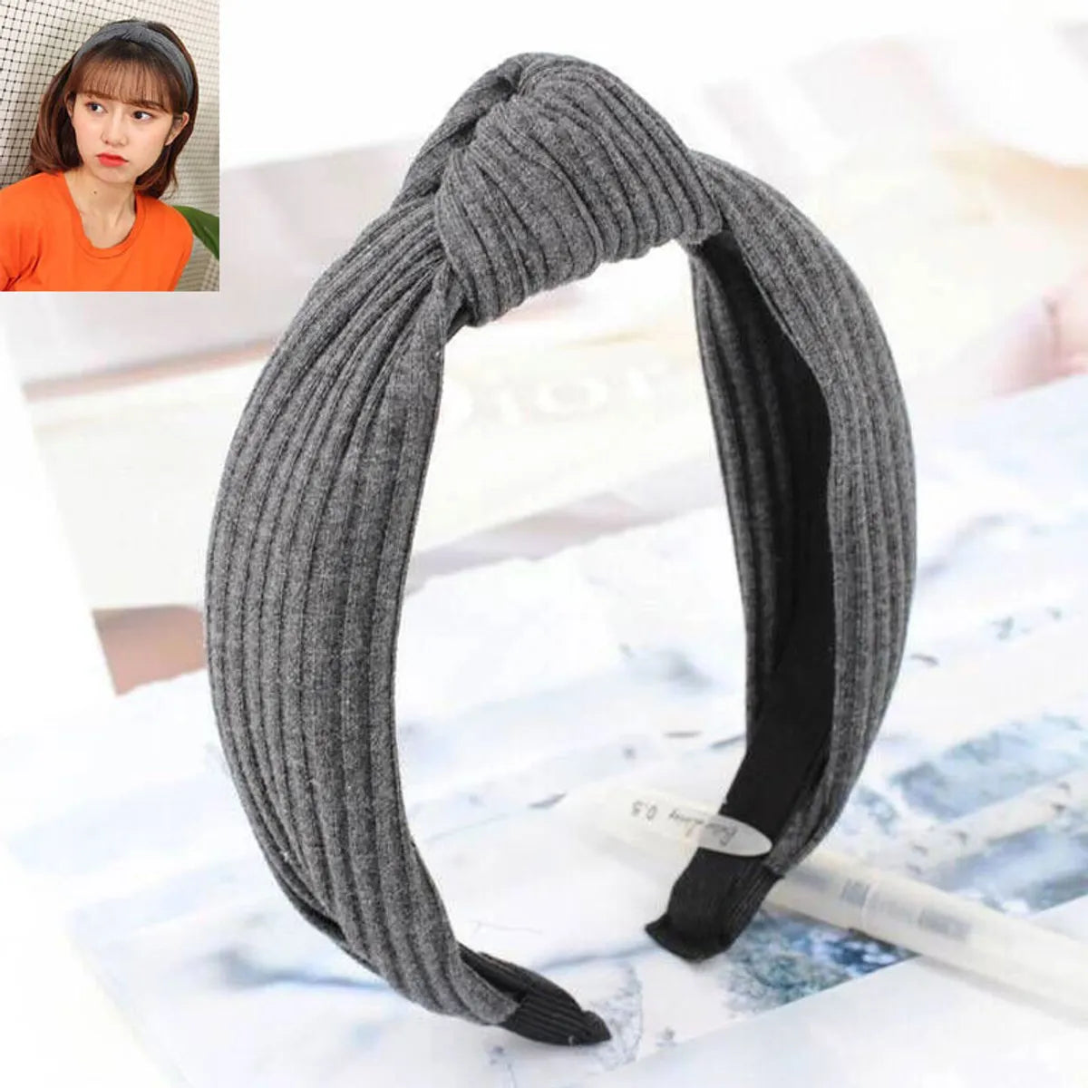 Korean Hair Accessories Headdress Knitted Solid Color Fabric Cross Knotted Headband Headband Head Buckle Ladies Headband