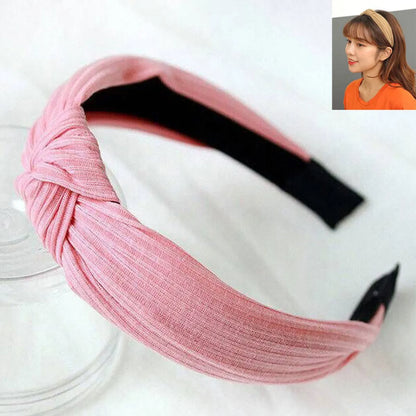 Korean Hair Accessories Headdress Knitted Solid Color Fabric Cross Knotted Headband Headband Head Buckle Ladies Headband